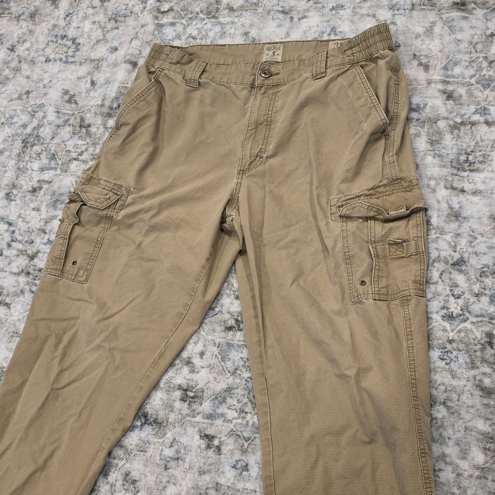 RedHead Brand Co Mens Khaki Ripstop Cargo Pants Tan 38x34 Outdoor Workwear